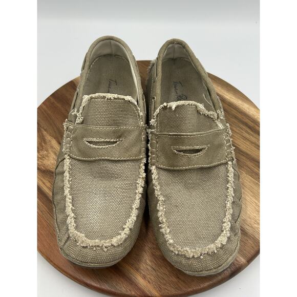 True Religion Shoes Mens 10 Canvas Loafers Slip On Distressed Moccasin Casual - Picture 2 of 7